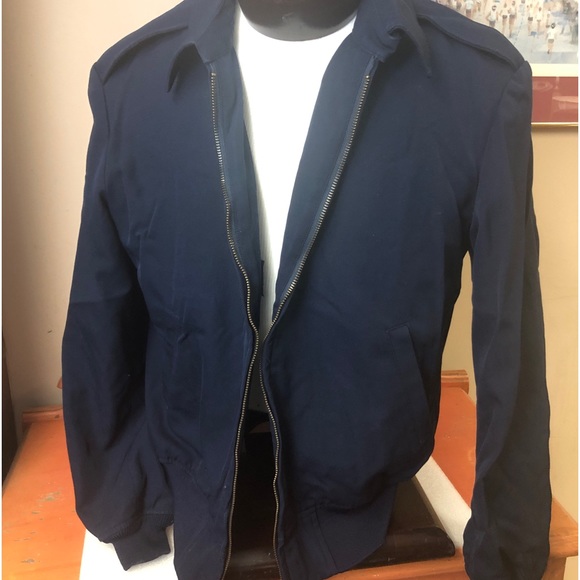 Vintage Air Force 1980's bomber jacket 40 R great condition dark navy - Picture 2 of 9